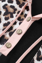 Load image into Gallery viewer, Leopard Patchwork Buttoned Hooded Sweatshirt
