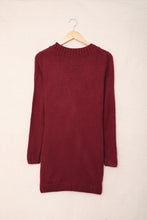 Load image into Gallery viewer, Burgundy Front Pocket and Buttons Closure Cardigan