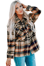 Load image into Gallery viewer, Geometric Plaid Print Pocketed Shacket