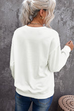 Load image into Gallery viewer, Beige Plain Crew Neck Pullover Sweatshirt