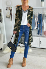 Load image into Gallery viewer, Camo Print Long Cardigan