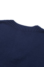Load image into Gallery viewer, Dark Blue Knit Vest Pullover Sweater