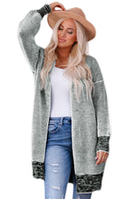 Load image into Gallery viewer, Plaid Knitted Long Open Front Cardigan