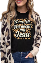 Load image into Gallery viewer, Leopard Letter Print Crewneck Graphic Tee