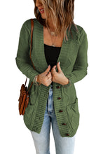 Load image into Gallery viewer, Front Pocket and Buttons Closure Cardigan