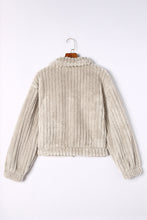 Load image into Gallery viewer, Khaki Solid Color Plush Fleece Button up Jacket