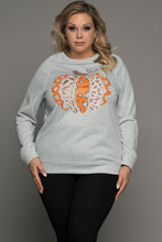 Load image into Gallery viewer, Halloween Pumpkin Leopard Print Plus Size Sweatshirt