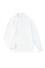 Load image into Gallery viewer, Frilled Smocked Neck Textured Bishop Sleeve Blouse