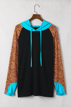 Load image into Gallery viewer, Western Print Color Block Plus Size Hoodie
