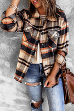 Load image into Gallery viewer, Geometric Plaid Print Pocketed Shacket