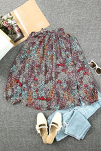 Load image into Gallery viewer, Multicolor Vibrant Floral Tie V Neck Puff Sleeve Blouse