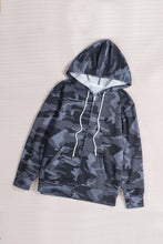 Load image into Gallery viewer, Camo Print Zip-up Hooded Coat with Pockets