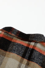 Load image into Gallery viewer, Khaki Geometric Plaid Print Pocketed Shacket