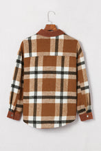 Load image into Gallery viewer, Pocketed Buttoned Plaid Shirt Jacket