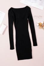 Load image into Gallery viewer, Halter Neck Long Sleeve Knitted Sweater Dress
