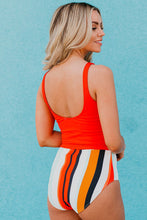 Load image into Gallery viewer, Square Neck Sleeveless Fashion Print Tankini Set