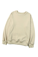 Load image into Gallery viewer, Khaki Plain Crew Neck Pullover Sweatshirt
