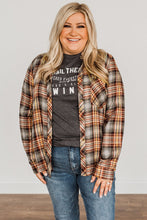 Load image into Gallery viewer, Plaid Print Button Long Sleeve Plus Size Shirt Coat