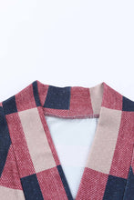 Load image into Gallery viewer, Draped Open Front Plaid Cardigan