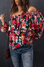 Load image into Gallery viewer, Floral Print Ruffled Off Shoulder Blouse