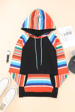 Load image into Gallery viewer, Multicolor Colorful Striped Patchwork Kangaroo Pocket Hoodie