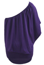 Load image into Gallery viewer, Plus Size Multiple Dressing Layered Purple Mini Poncho Dress