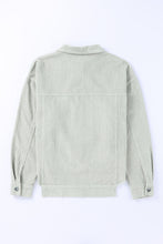 Load image into Gallery viewer, Raw Hem Flap Pockets Cropped Corduroy Jacket