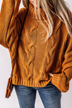 Load image into Gallery viewer, Cuddle Weather Cable Knit Handmade Turtleneck Sweater