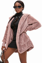 Load image into Gallery viewer, Soft Fleece Hooded Open Front Coat