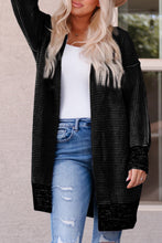 Load image into Gallery viewer, Plaid Knitted Long Open Front Cardigan