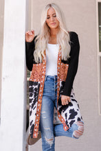 Load image into Gallery viewer, Western Pattern Cow Patchwork Open Front Cardigan