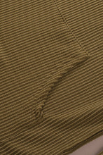 Load image into Gallery viewer, Ribbed Drawstring Pullover Hoodie with Kangaroo Pocket