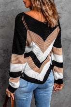 Load image into Gallery viewer, Chevron Colorblock Knit Sweater