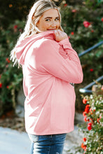 Load image into Gallery viewer, Plus Size Taupe Chevron Hooded Top