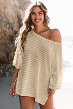 Load image into Gallery viewer, Textured Knit Drop Shoulder Tee