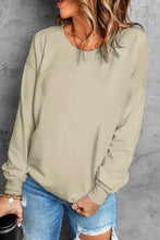 Load image into Gallery viewer, Khaki Plain Crew Neck Pullover Sweatshirt