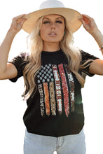 Load image into Gallery viewer, Western American Flag Print Short Sleeve Graphic Tee