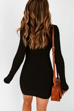 Load image into Gallery viewer, Halter Neck Long Sleeve Knitted Sweater Dress
