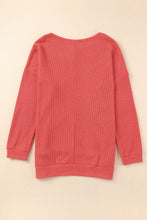 Load image into Gallery viewer, Waffle Knit Side Slit Pullover Top