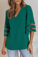 Load image into Gallery viewer, Flare Sleeve V Neck Loose Blouse