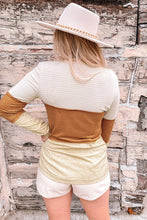 Load image into Gallery viewer, Striped Color Block Henley Top