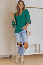 Load image into Gallery viewer, Flare Sleeve V Neck Loose Blouse