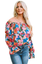 Load image into Gallery viewer, Floral Print Ruffled Off Shoulder Blouse