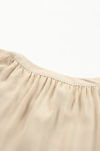 Load image into Gallery viewer, Beige Leopard Mesh Bubble Sleeve Split Neck Blouse