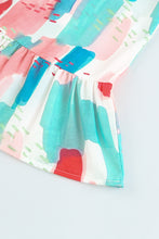 Load image into Gallery viewer, Color Block Ruffled Mock Neck Ruffled Top