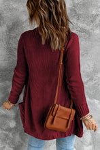 Load image into Gallery viewer, Burgundy Front Pocket and Buttons Closure Cardigan