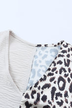 Load image into Gallery viewer, Khaki Contrast Leopard Color Block Blouse
