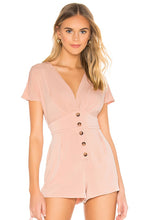 Load image into Gallery viewer, Deep V Neck Buttoned High Waist Romper