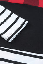 Load image into Gallery viewer, Plaid Print Leopard Splicing Striped Color Block Long Sleeve Top