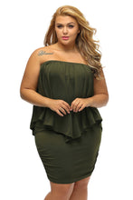 Load image into Gallery viewer, Plus Size Multiple Dressing Layered Army Green Mini Poncho Dress
